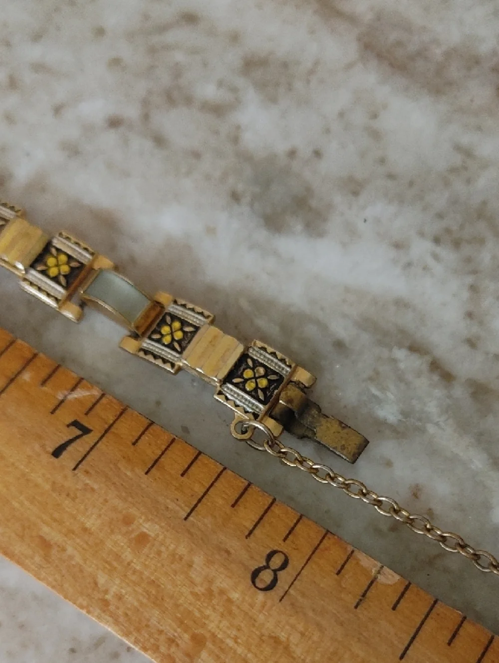 Gold-Tone Yellow Flower Link Bracelet - Women Jewelry